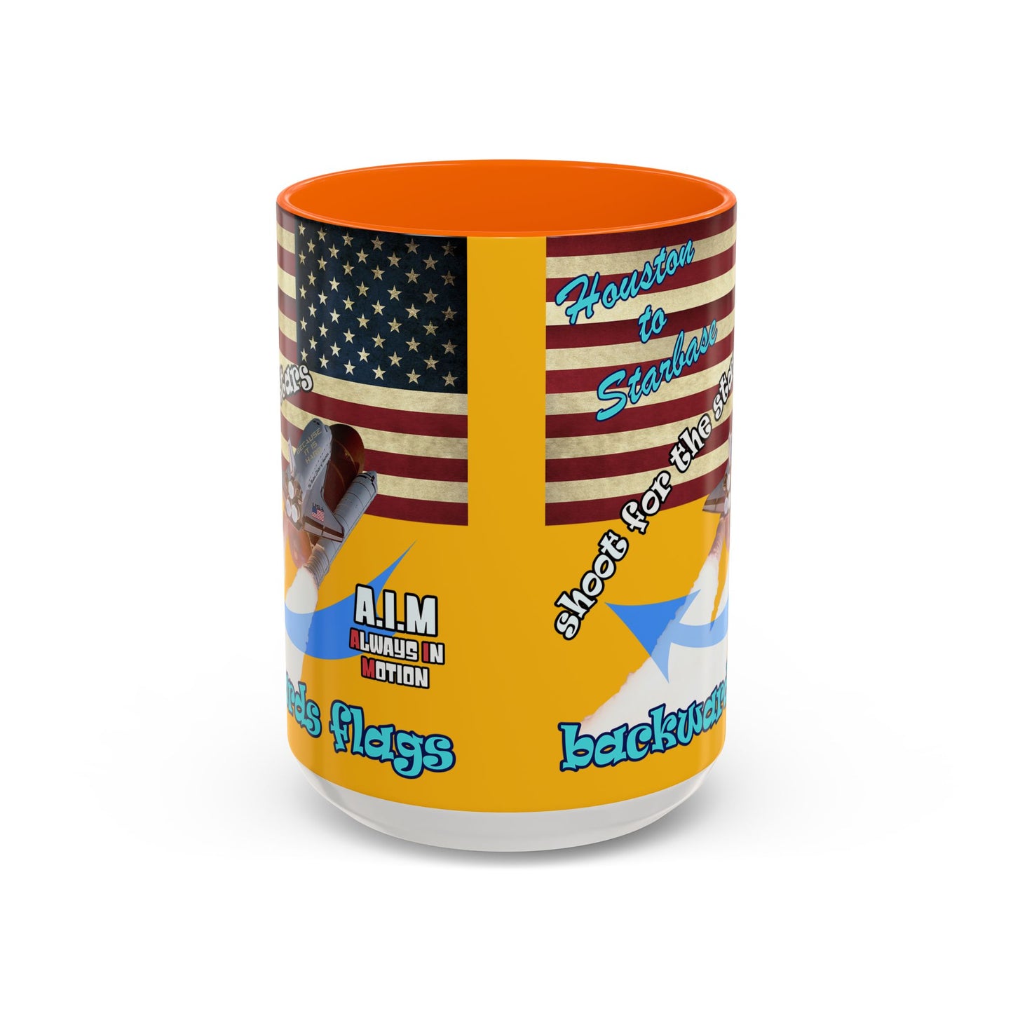 shoot for the stars - Accent Mug (yellow)