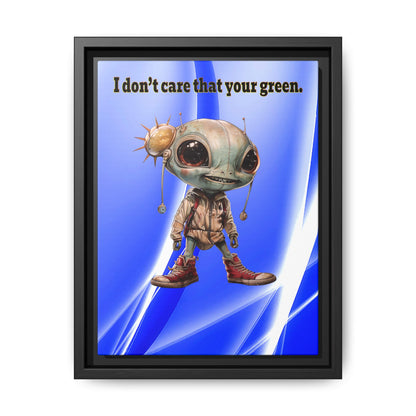 I don't care that your green - framed canvas art (blue-white wave)
