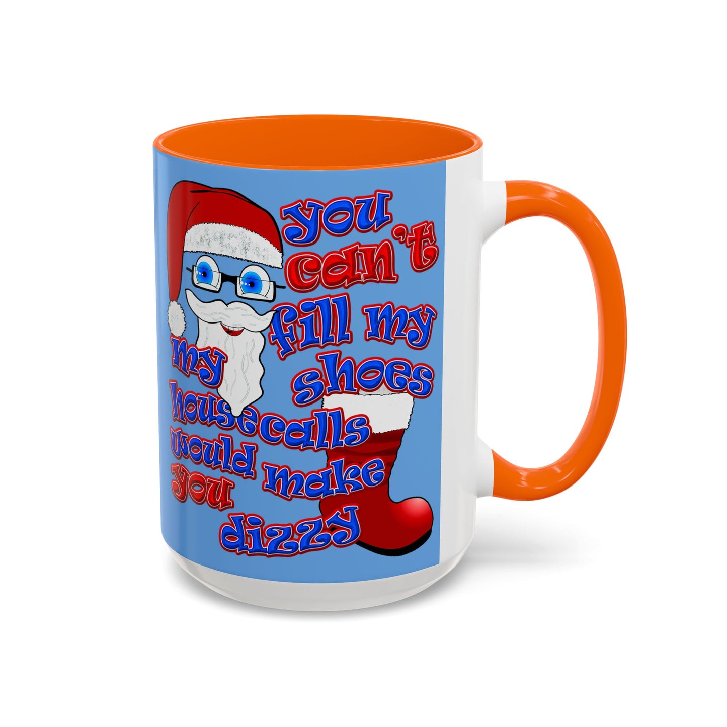 santa's shoes - Accent Mug (light blue)