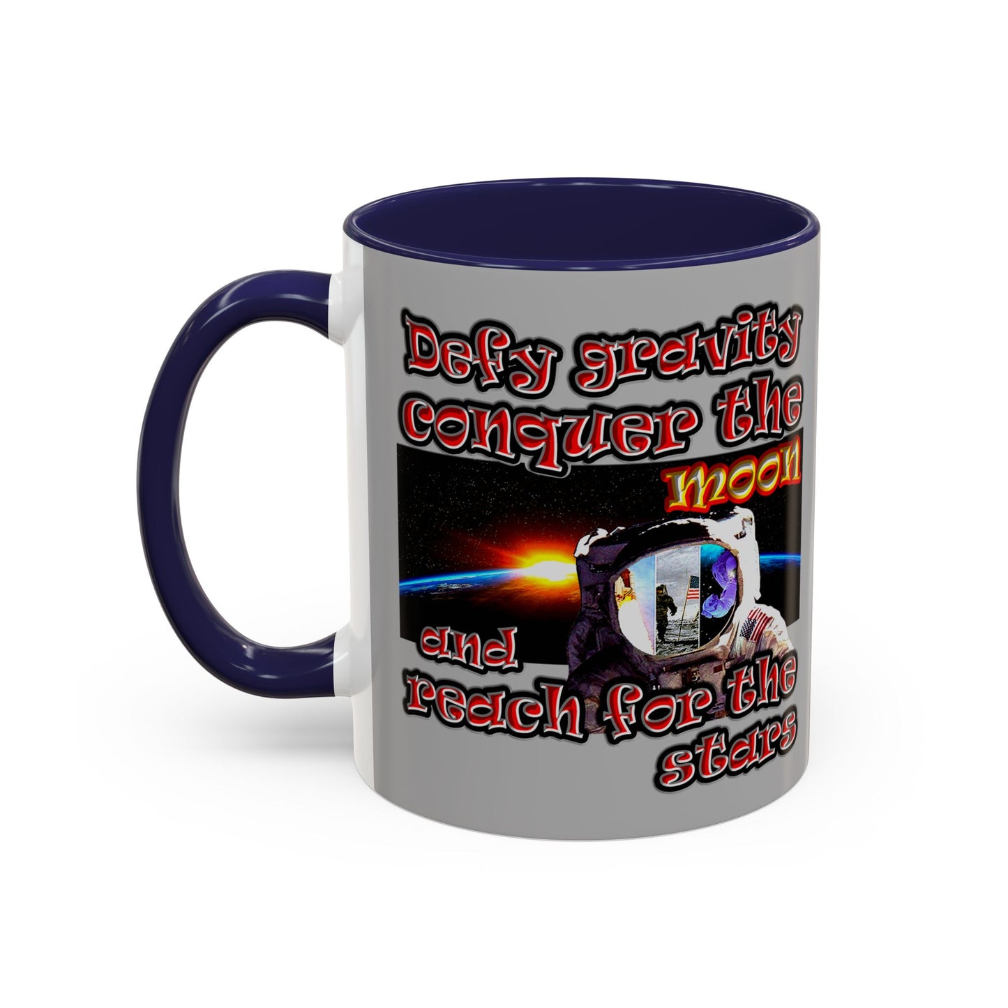 defy conquer reach - Accent Mug (light grey)