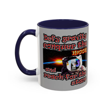defy conquer reach - Accent Mug (light grey)