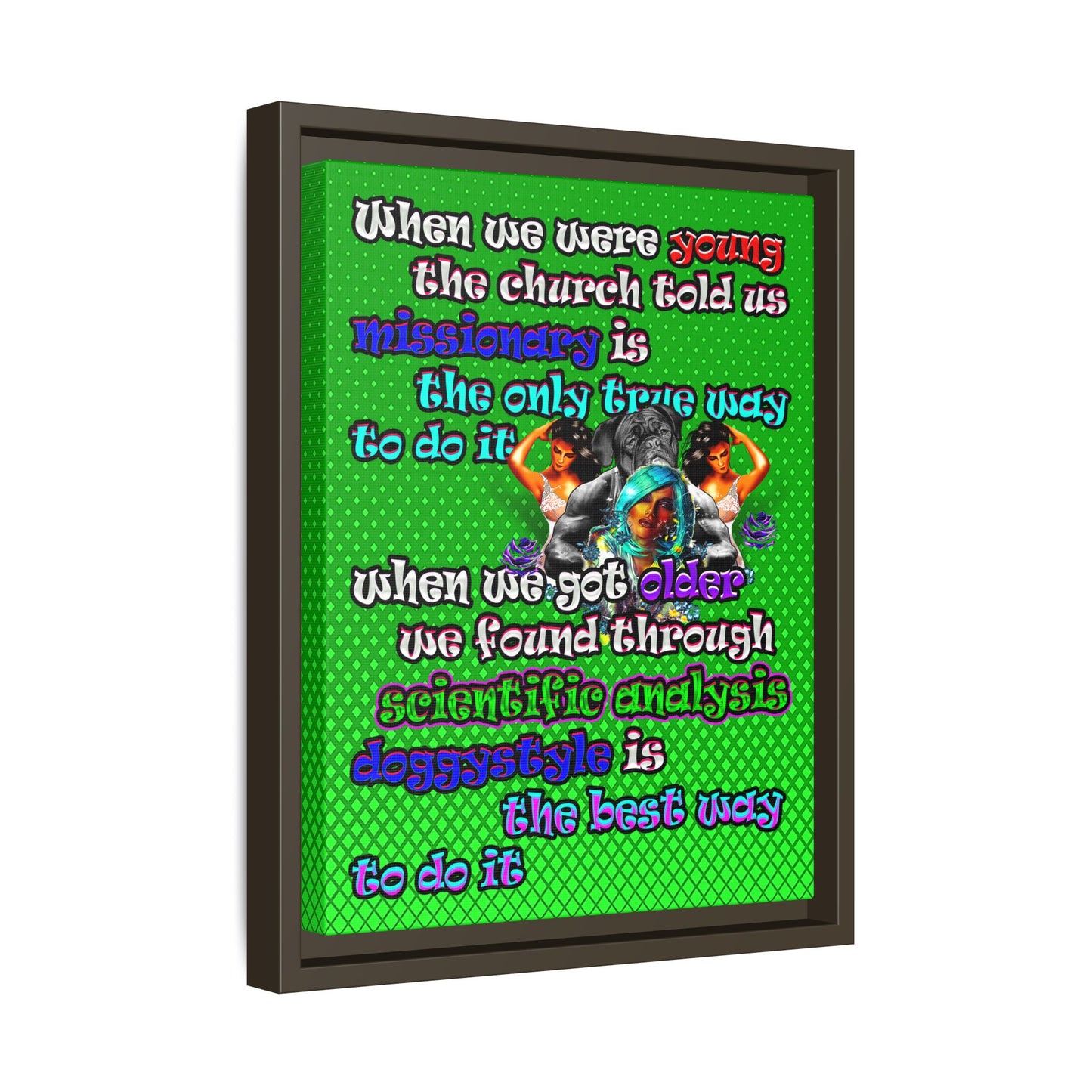 doggystyle - framed canvas art (logo green)