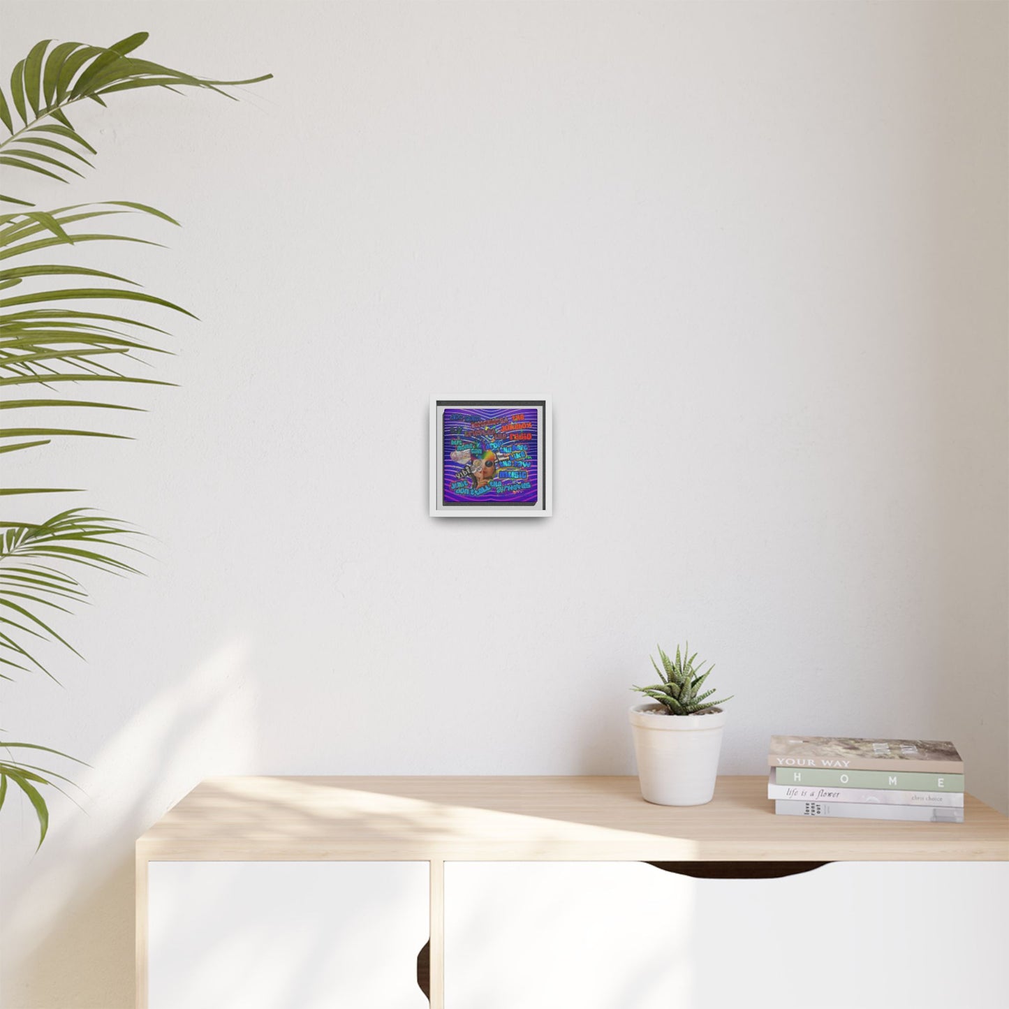 drop the beat - framed canvas art (purple wave)