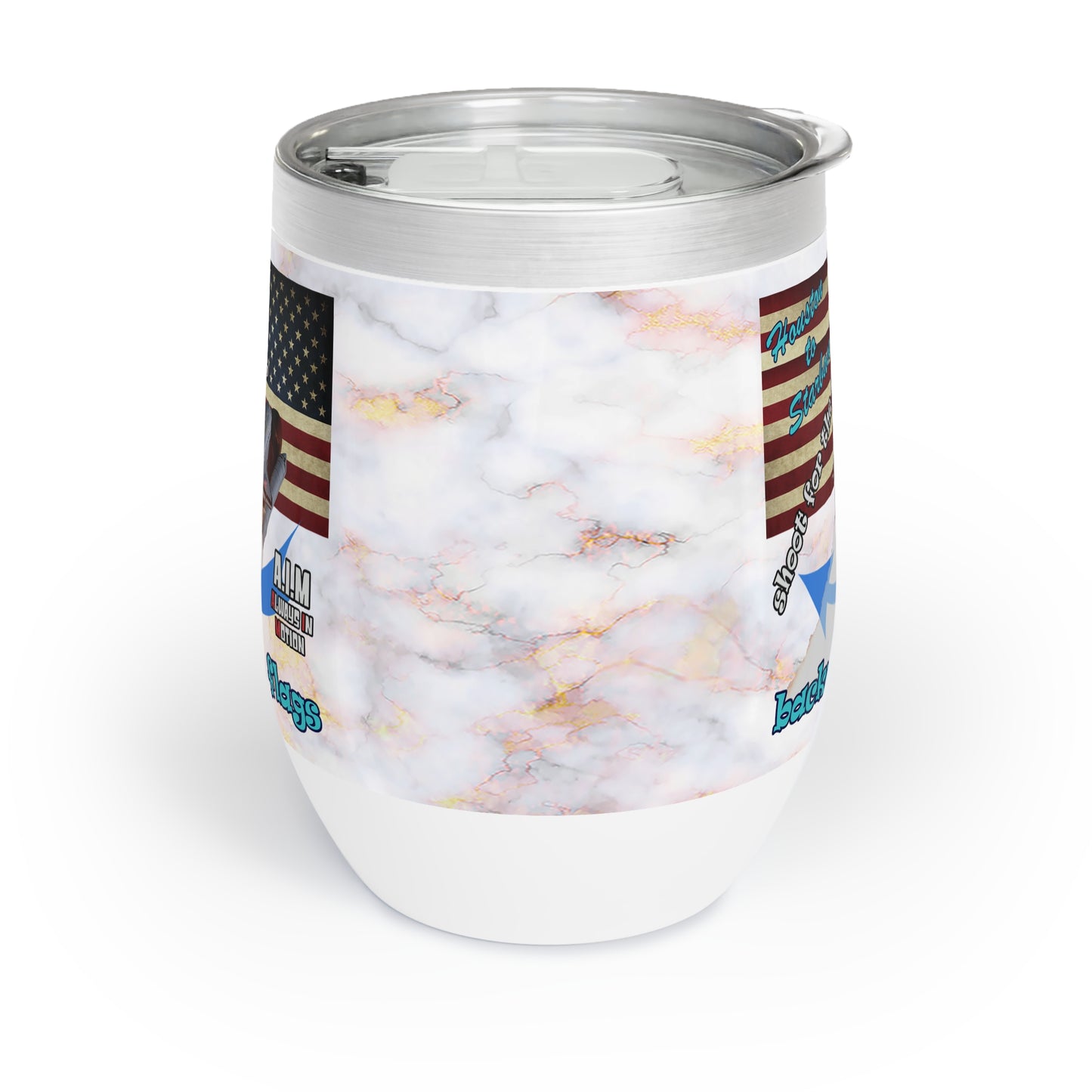 shoot for the stars - Chill Wine Tumbler (white marble)