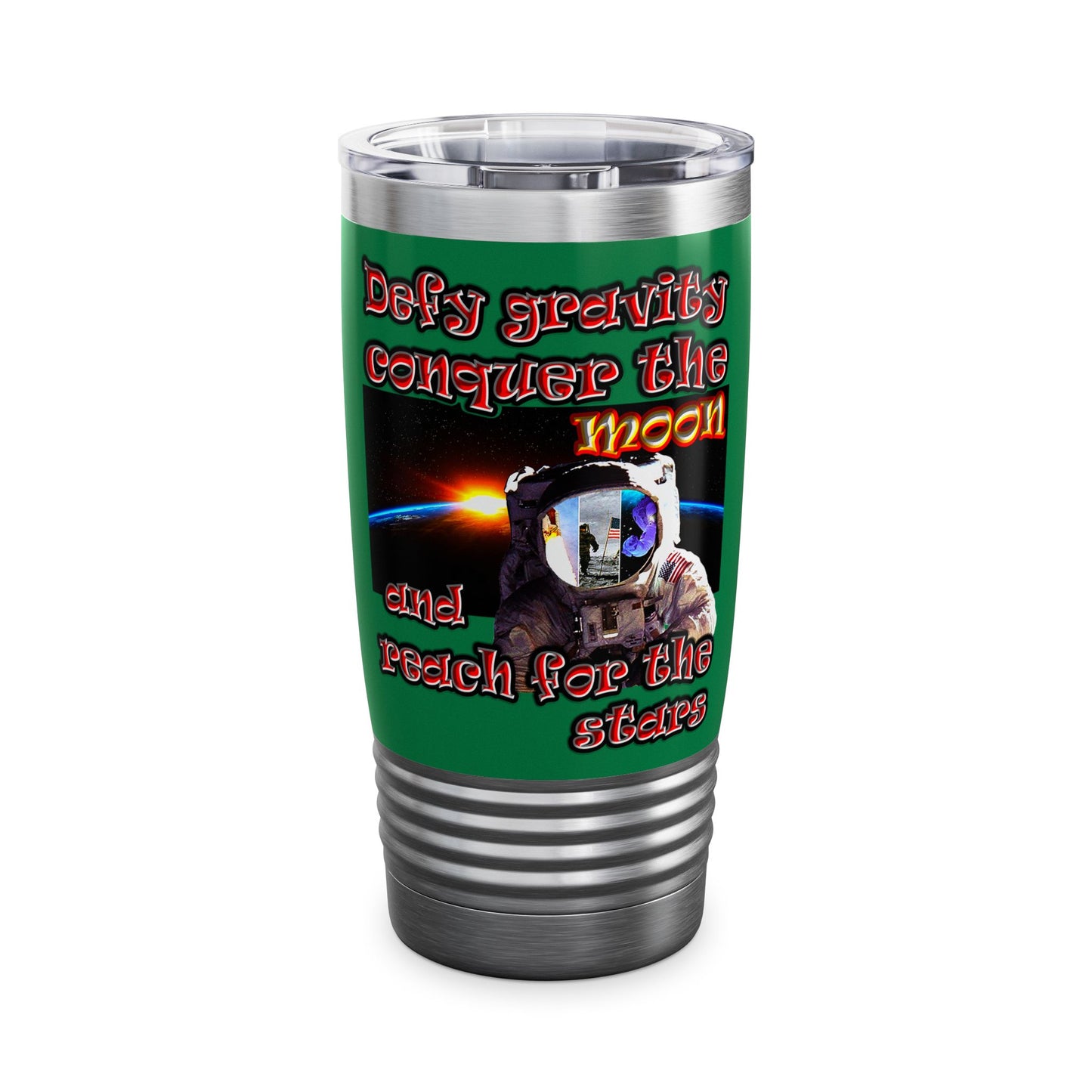 defy conquer reach - Ringneck Tumbler, 20oz (dark green)