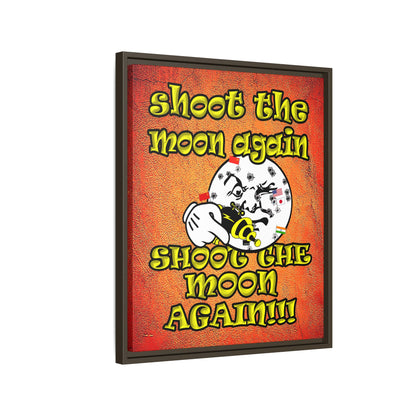 shoot the moon again - framed canvas art (burnt orange)