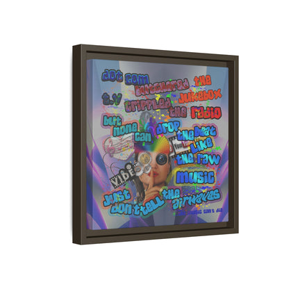 drop the beat - framed canvas art (grey-pink wave)