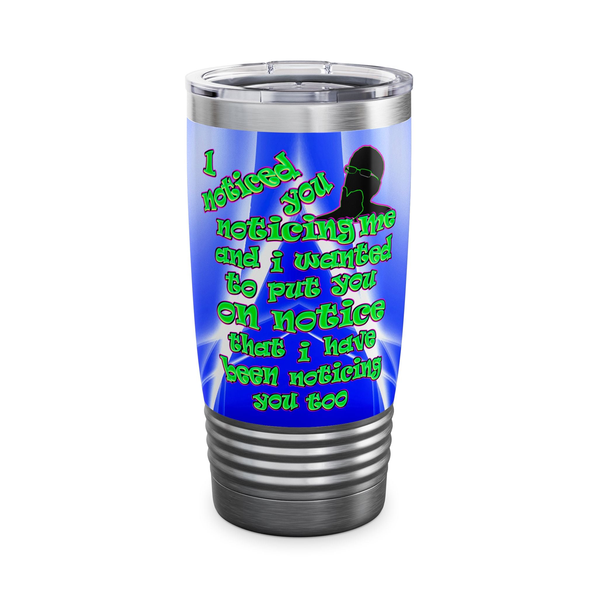 noticed you noticing - Ringneck Tumbler, 20oz (blue-white wave)