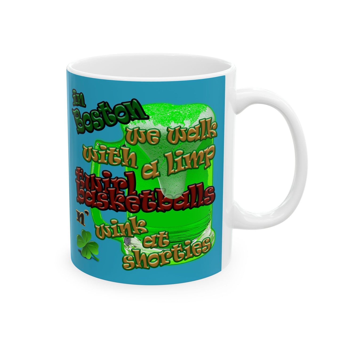 celtics logo - White Mug (turquoise)