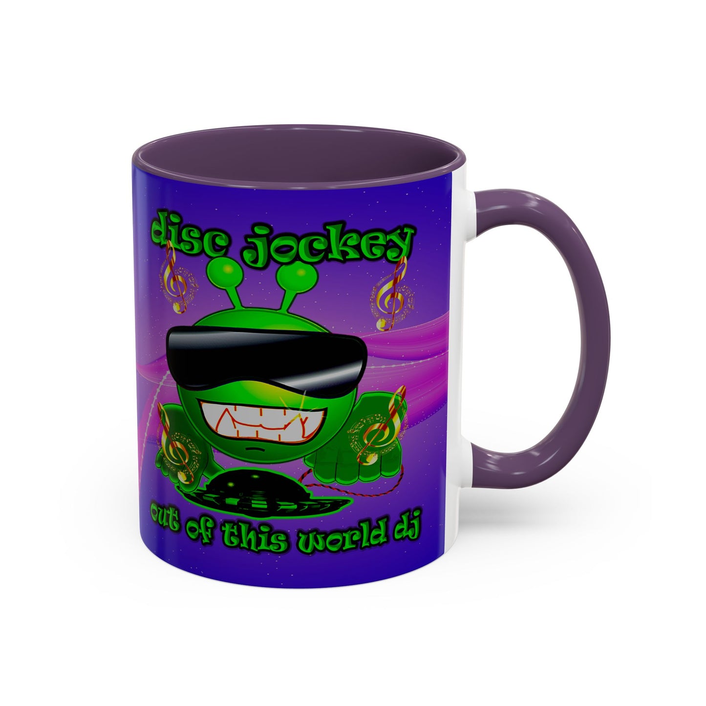 disc jockey - Accent Mug (purple-pink wave)