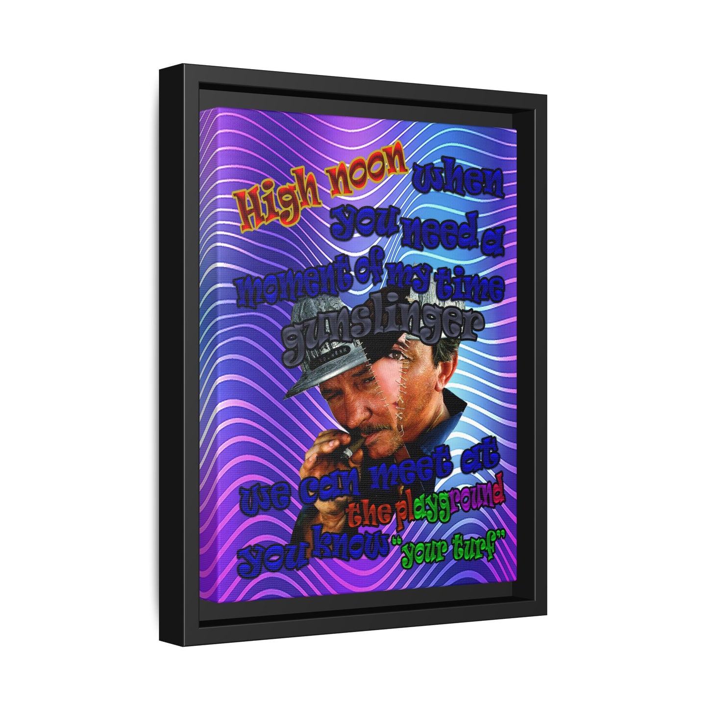 high noon - framed canvas art (purple wave)