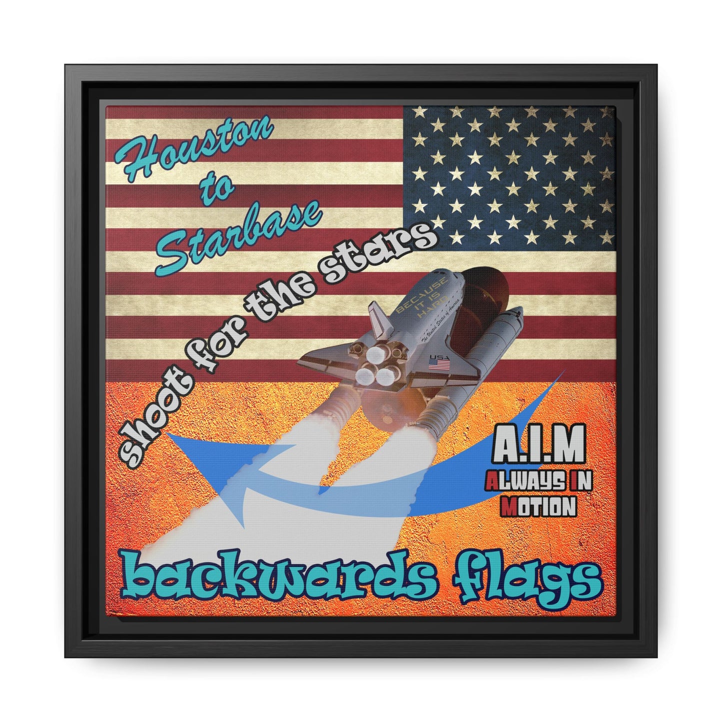shoot for the stars - framed canvas art (burnt orange)