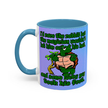 turtle race - Accent Mug (light blue-purple wave)