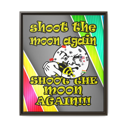 shoot the moon again - framed canvas art (rainbow split)