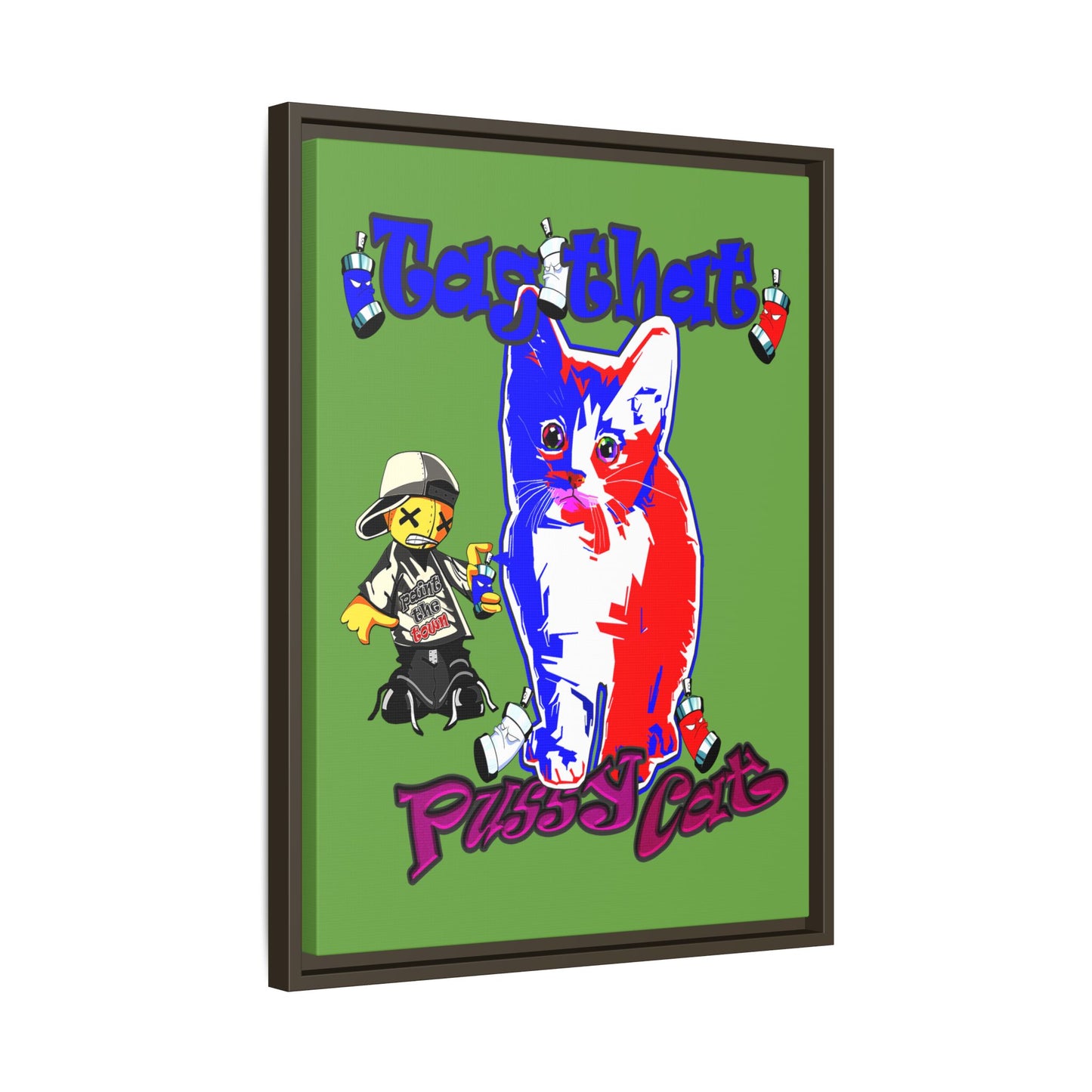tag that - framed canvas art (green)