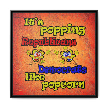 popping like popcorn - framed canvas art (burnt orange)