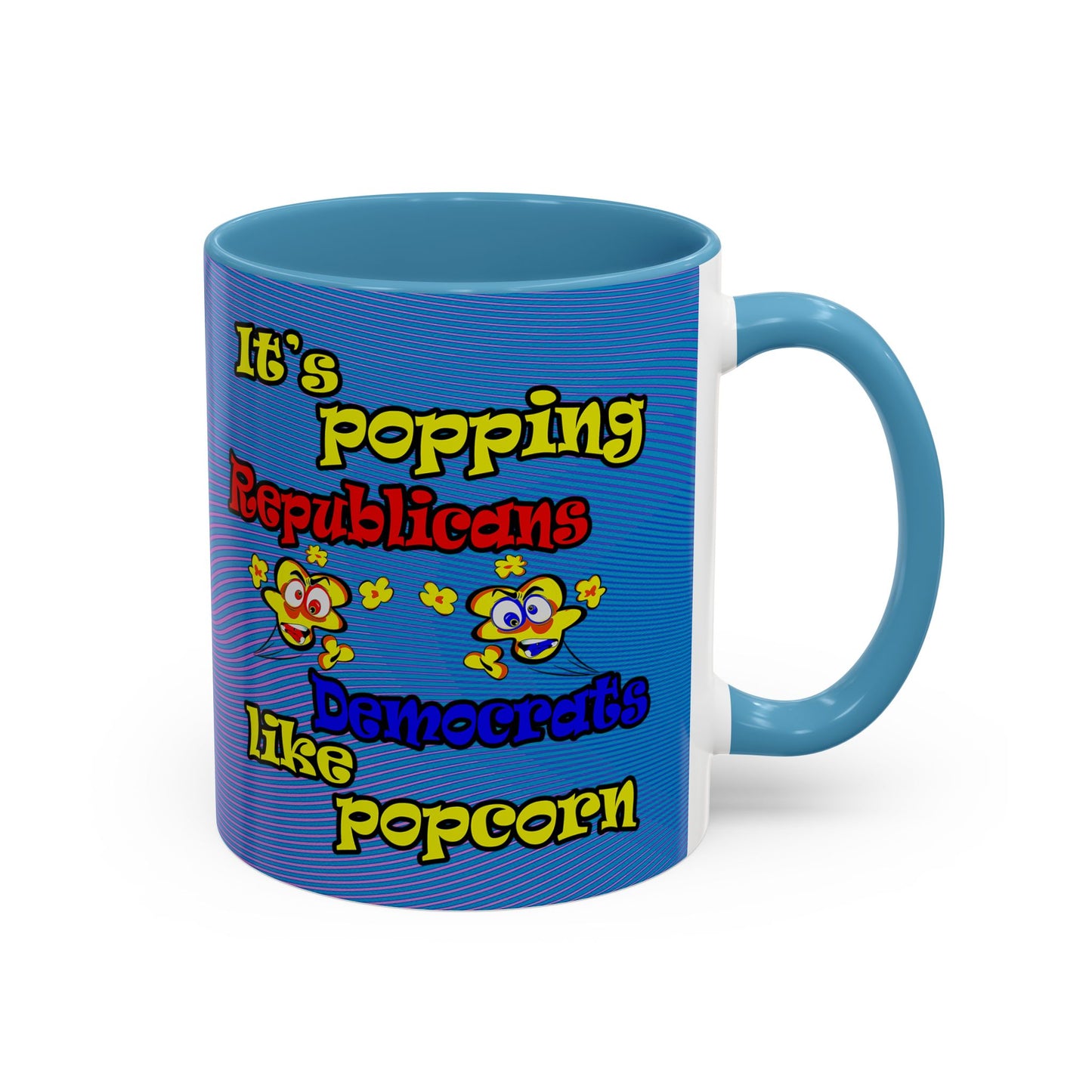 popping like popcorn - Accent Mug (light blue-purple wave)