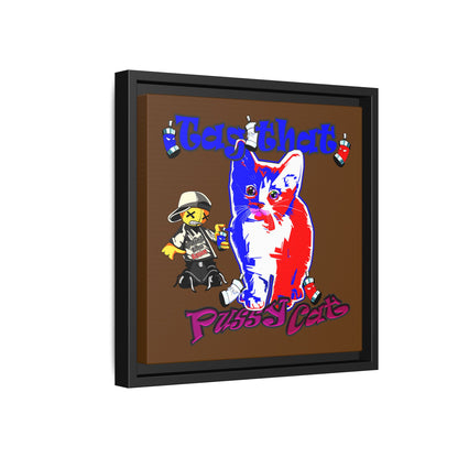 tag that - framed canvas art (brown)