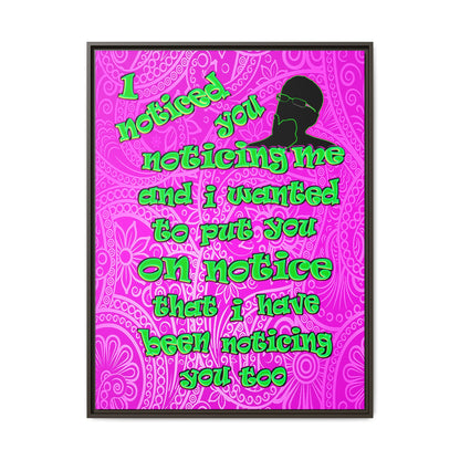 noticed you noticing - framed canvas art (pink swirl)