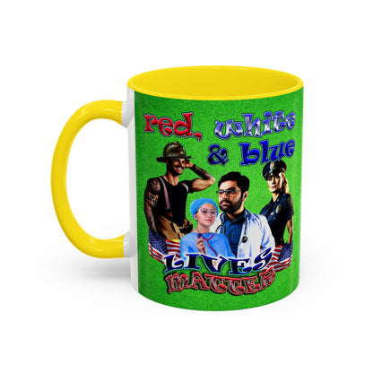 rw&b lives matter - Accent Mug (green turf)