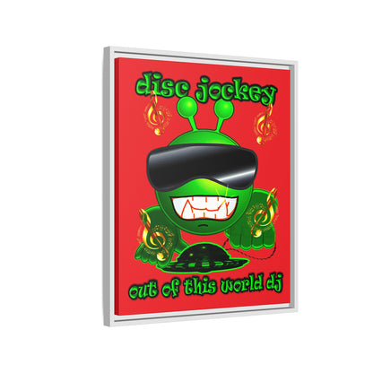disc jockey - framed canvas art (red)
