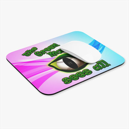 green monster - Mouse Pad (Rectangle) (light blue-pink wave)