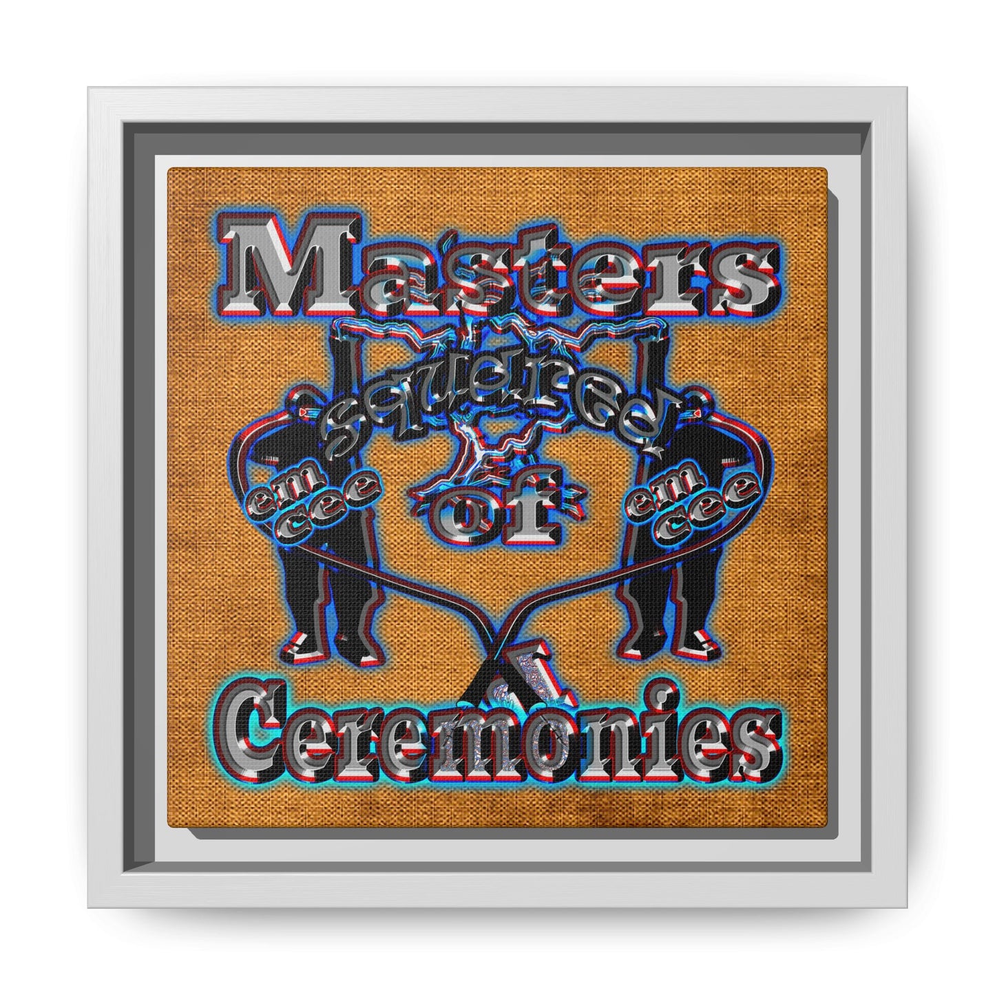 em cee squared - framed canvas art (brown papyrus)