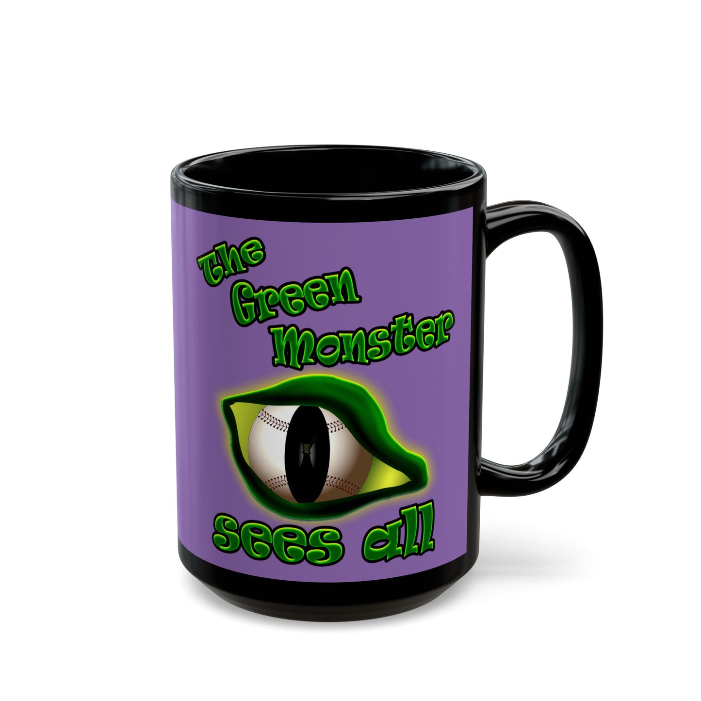green monster - Black Mug (light purple)