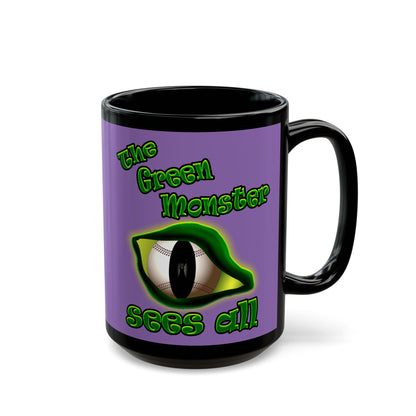 green monster - Black Mug (light purple)