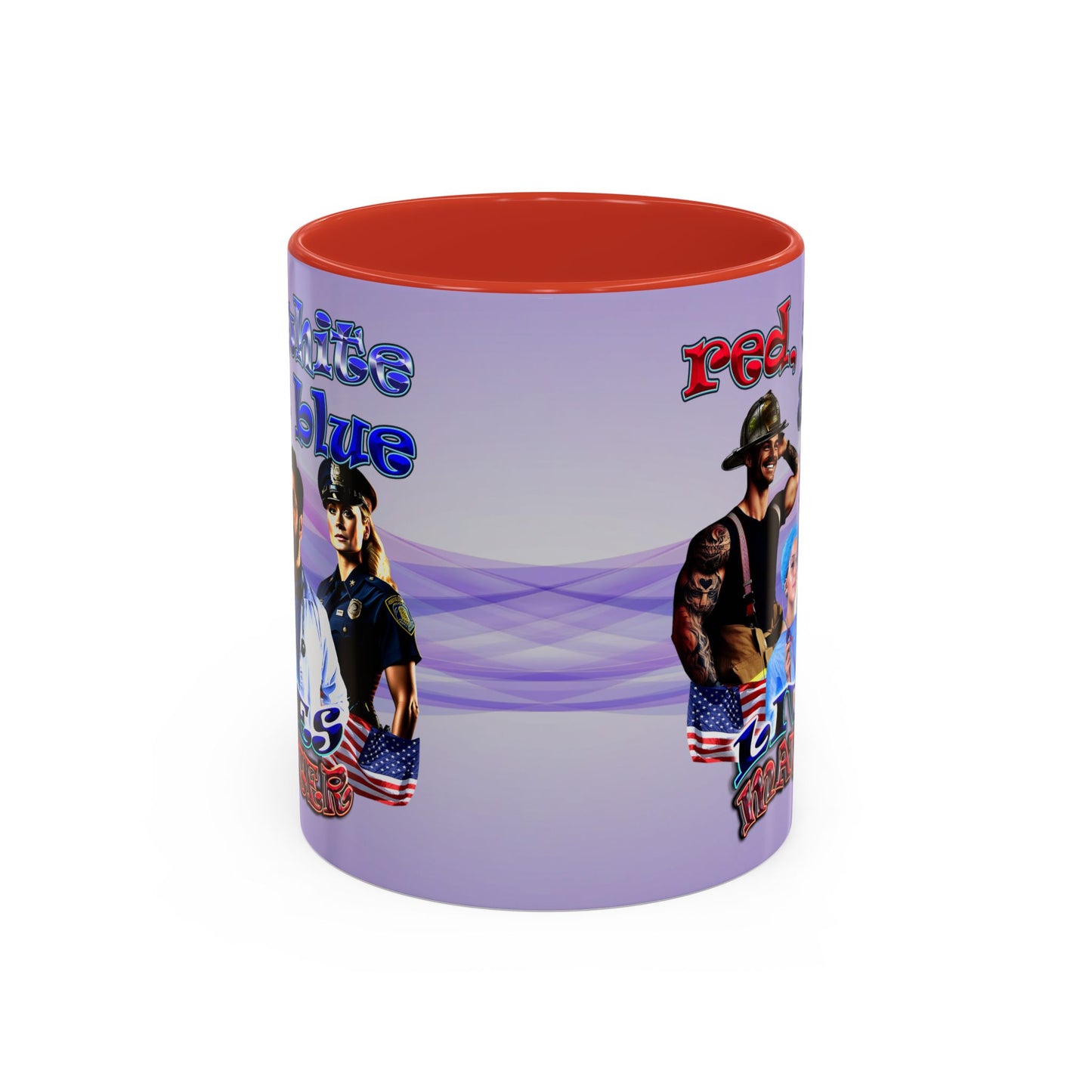 rw&b lives matter - Accent Mug (light blue-pink wave)