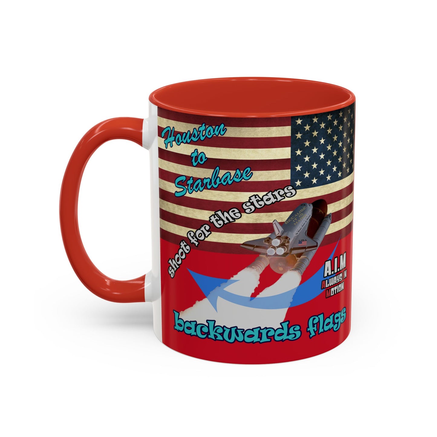shoot for the stars - Accent Mug (dark red)
