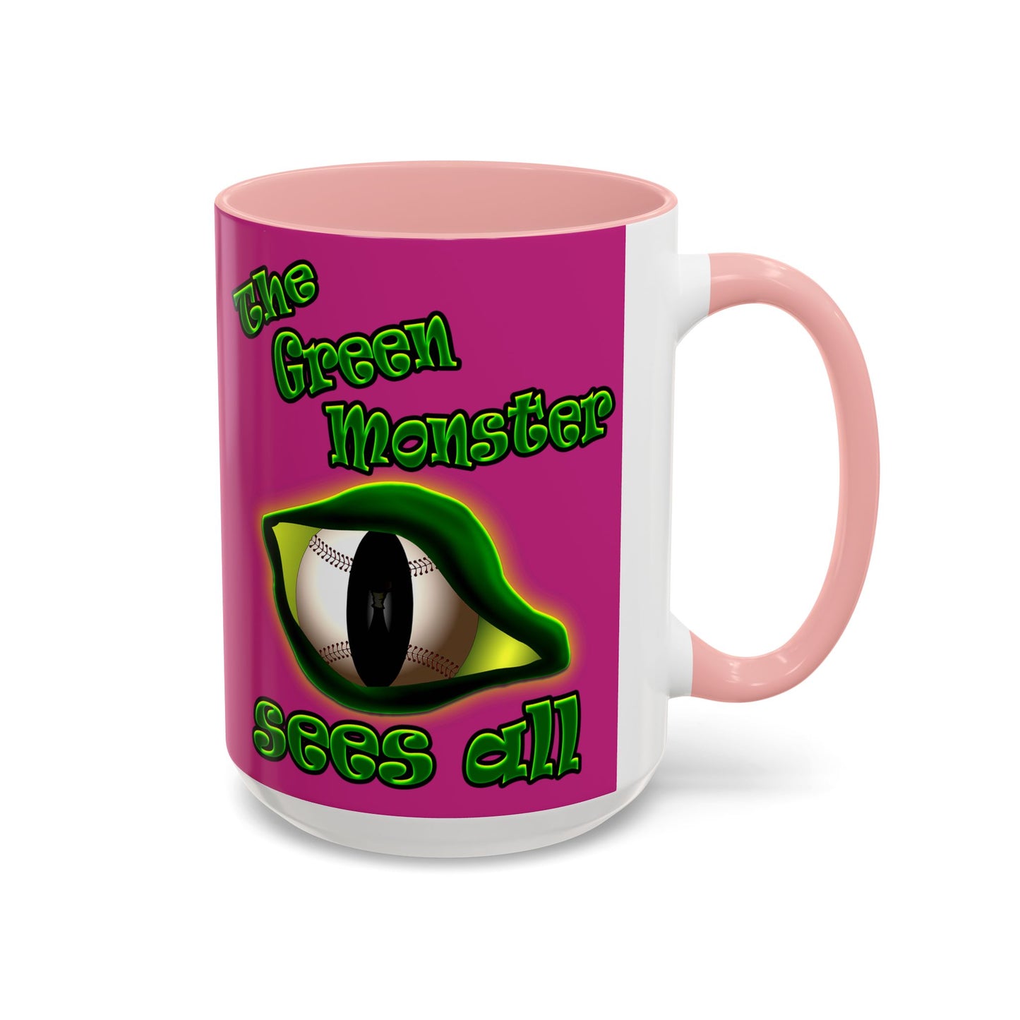 green monster - Accent Mug (pink)