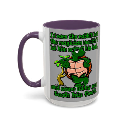 turtle race - Accent Mug (light grey)