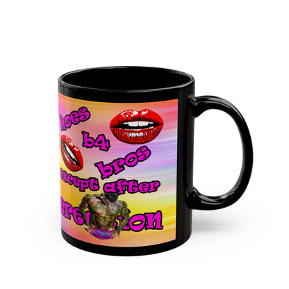 hoes b4 bros - Black Mug (color blur)