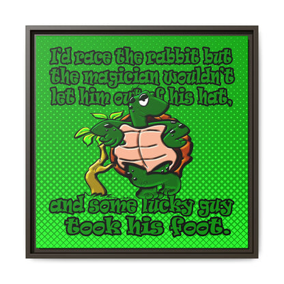turtle race - framed canvas art (logo green)