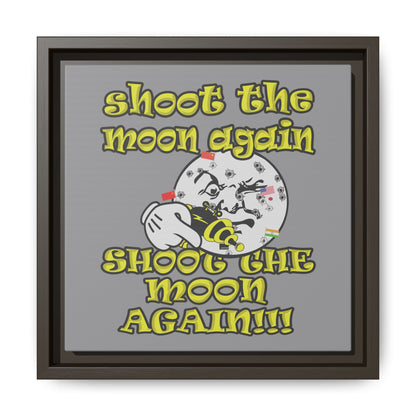 shoot the moon again - framed canvas art (grey)