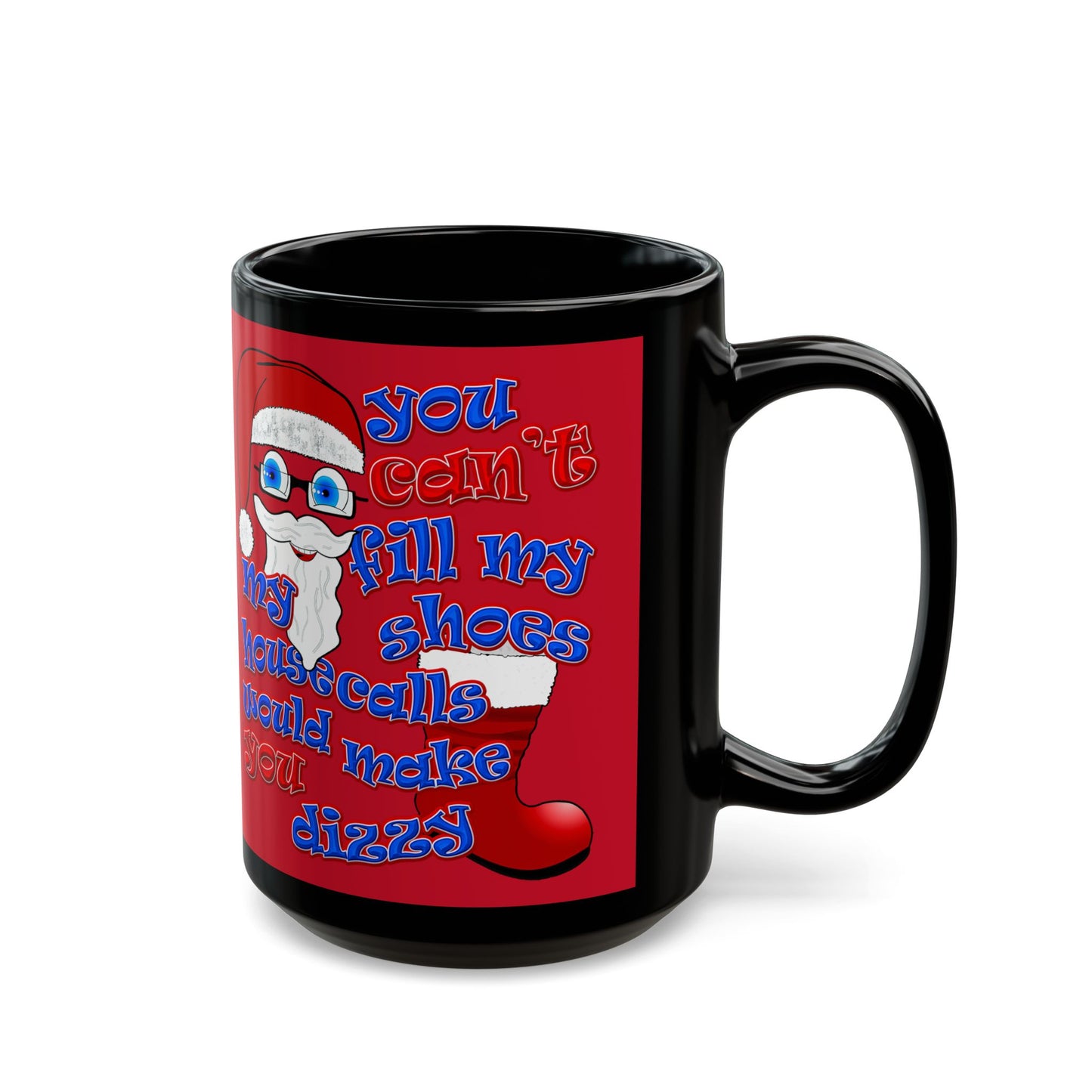 santa's shoes - Black Mug (dark red)