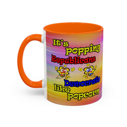 popping like popcorn - Accent Mug (color blur)