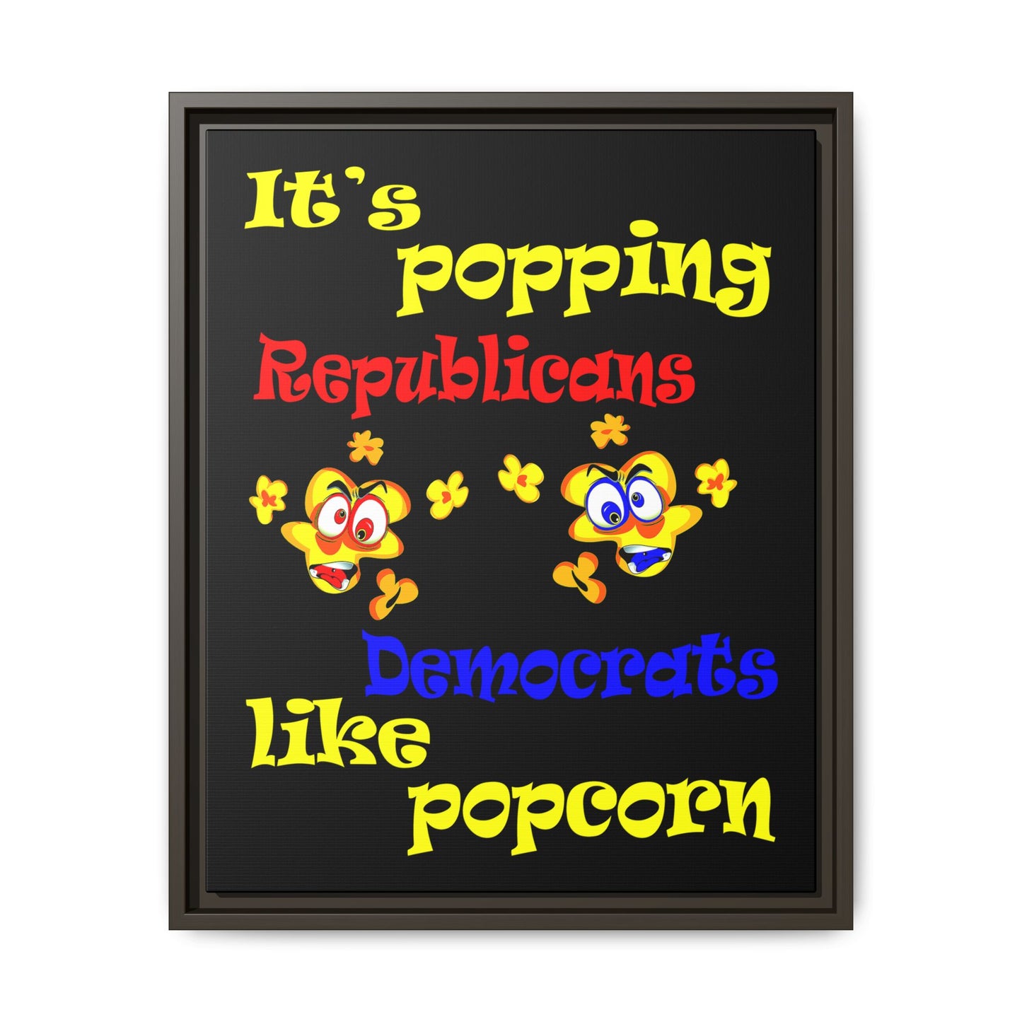 popping like popcorn - framed canvas art (black)