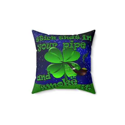 celtics logo - Faux Suede Square Pillow - ('snoops' background)