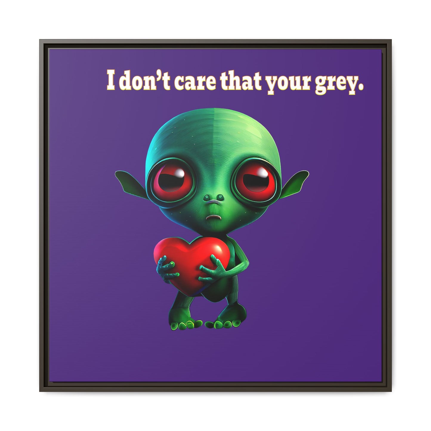 I don't care that your grey - framed canvas art (purple)