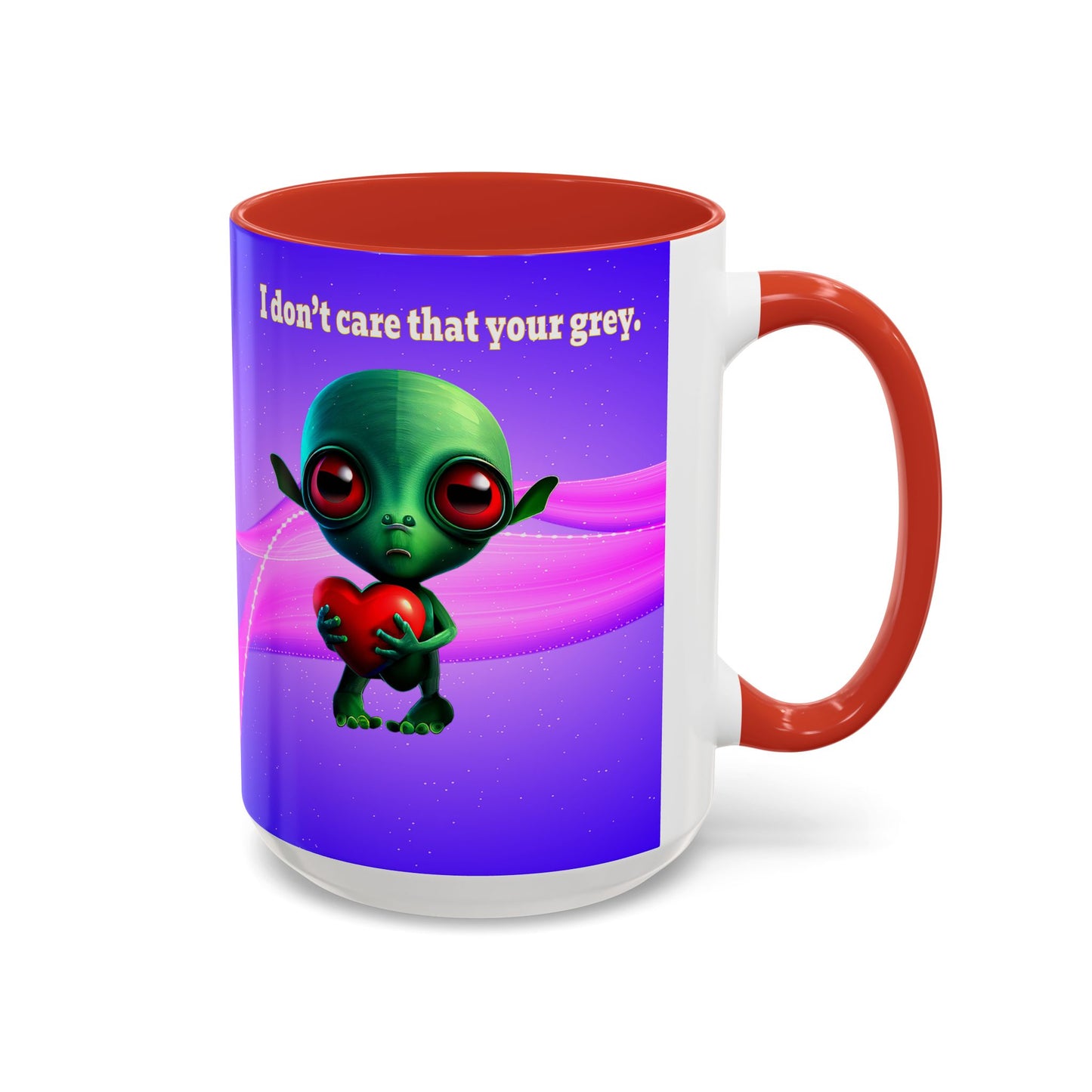 I don't care that your grey - Accent Mug (purple-pink wave)