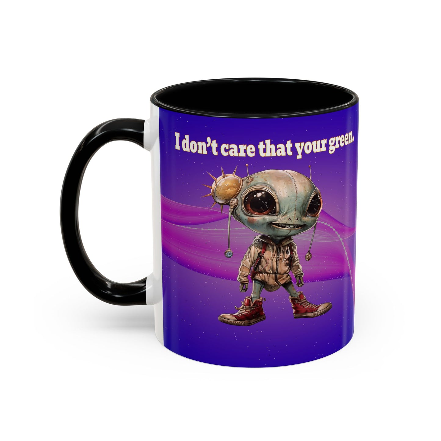 I don't care that your grey - Accent Mug (purple-pink wave)