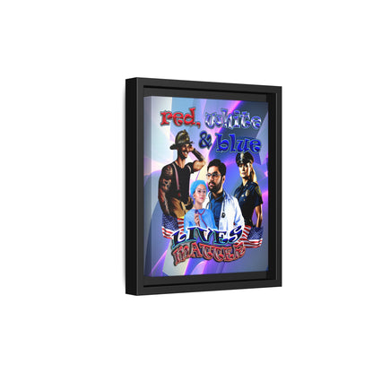 rw&b lives matter - framed canvas art (grey-pink wave)