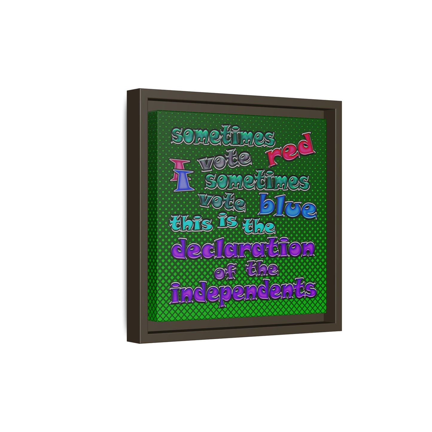 declaration of the independents - framed canvas art (logo green)
