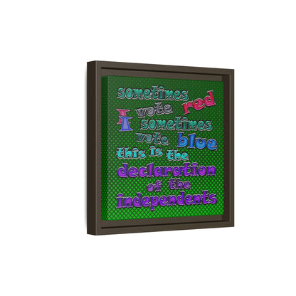 declaration of the independents - framed canvas art (logo green)