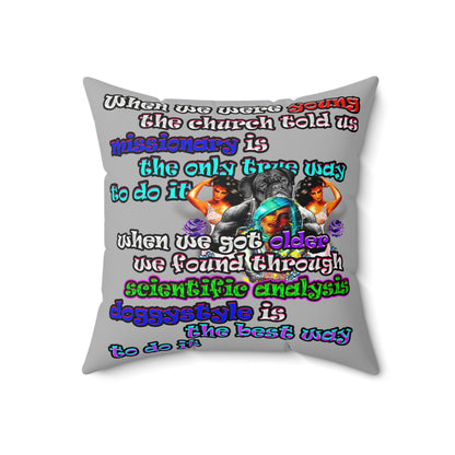 doggystyle - Spun Polyester Square Pillow - (light grey)