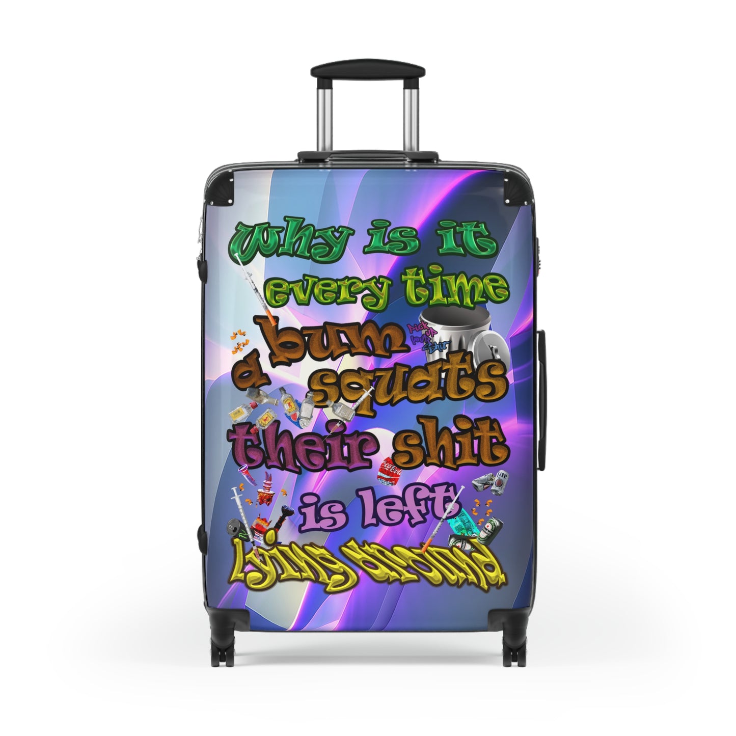 the bum's shit - Suitcase (grey-pink wave)