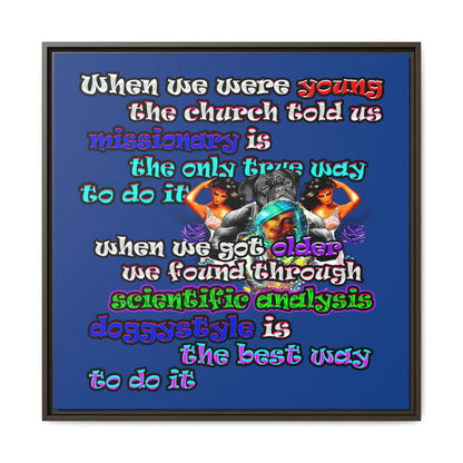 doggystyle - framed canvas art (dark blue)