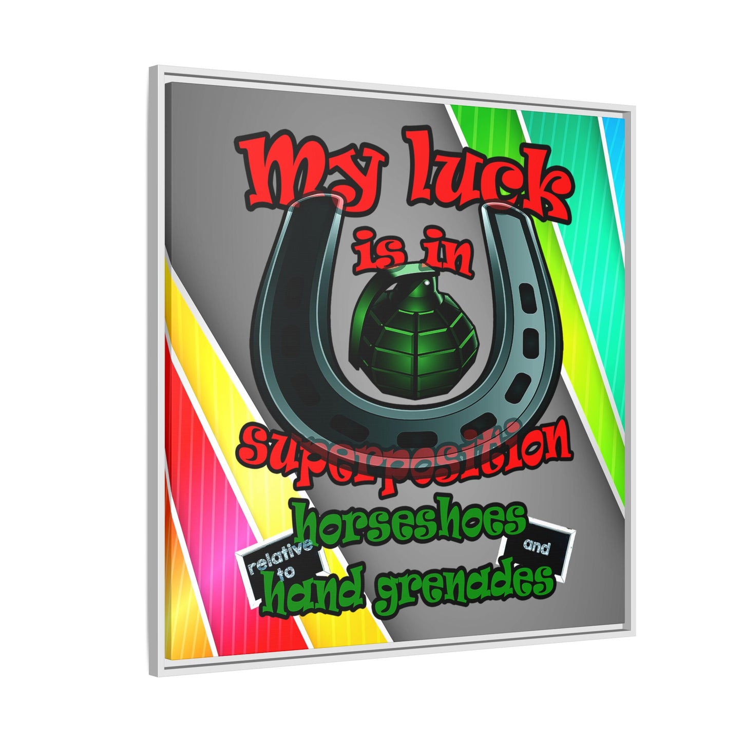 my luck - framed canvas art (rainbow split)